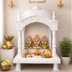 White Fibreglass Palki Sahib for Home